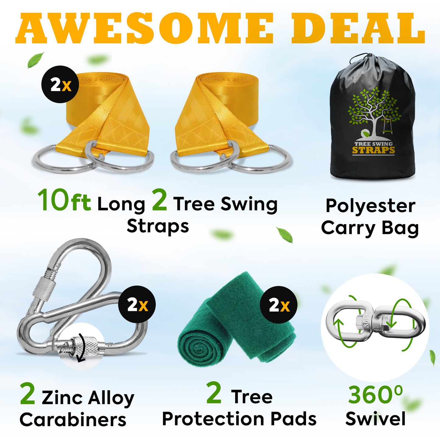 Safe Tree Swing Hanging Kit (Set of 2)